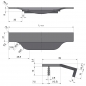 Preview: Griffleiste Schüco KONTUR 146 - 1196 mm Edelstahloptik gebürstet Aluminiumprofil mit Harpunensteg zum Einfräsen