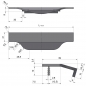 Preview: Griffleiste Schüco KONTUR 146 - 1196 mm schwarz gebürstet Aluminiumprofil mit Harpunensteg zum Einfräsen