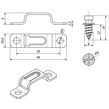 10 Stück Verbindungsbeschlag MODULAR halbarretierend / zum Durchschieben