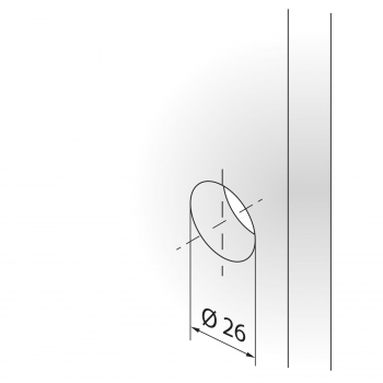 Push-Lock Magnet-Schloss Rosette rund für 13 - 19 mm Türstärke