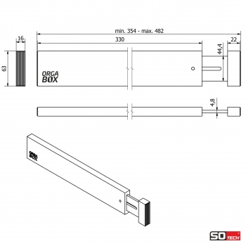 4-teiliges ORGA-BOX® Bambus Schubladen Trennsystem mit Federmechanismus