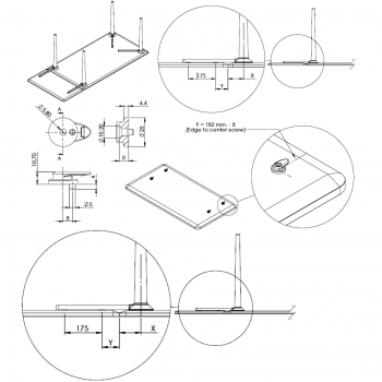 1 Set Tischverlängerung / Schwenkbeschlag SWING