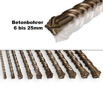 SO-TOOLS Betonbohrer SDS+ X-Tip Ø 10 mm - Größe 160 - 600 mm