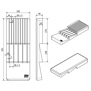 ORGA-BOX SEPARADO Individual 300 x 474 x 51 mm Schubladeneinsätze ab 40cm Schrankbreite