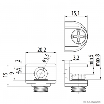 8 Stück Glasbodenträger A48