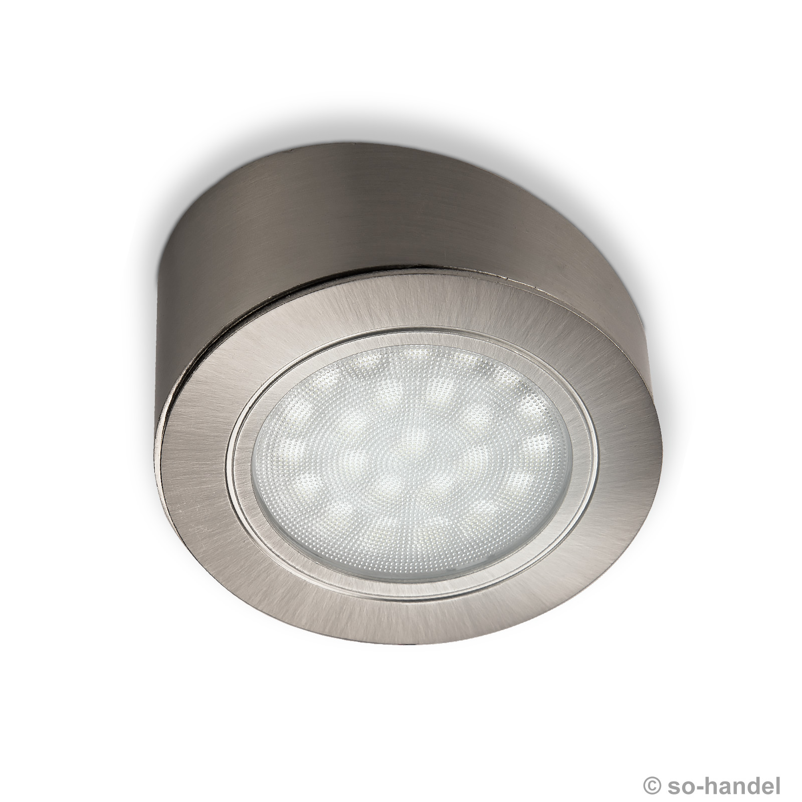 Leuchte Oval LED - schräg Aufbau Edelstahlfinish/kaltweiß