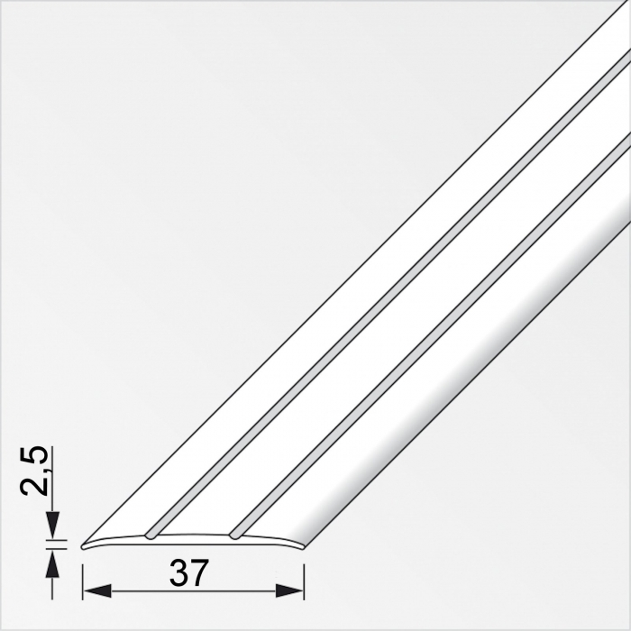 Übergangsprofil Cross 1000 x 37 x 2,5 mm gelocht aus Aluminium