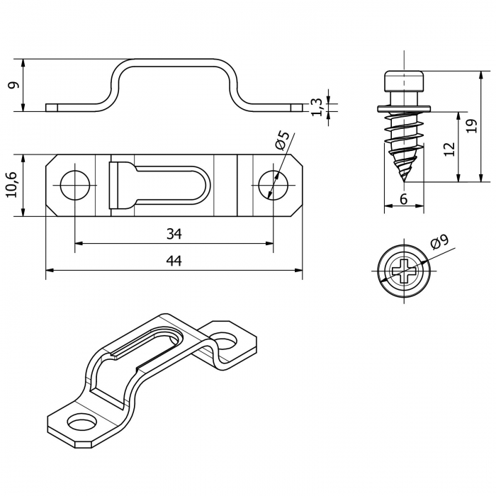 10 Stück Verbindungsbeschlag MODULAR halbarretierend / zum Durchschieben