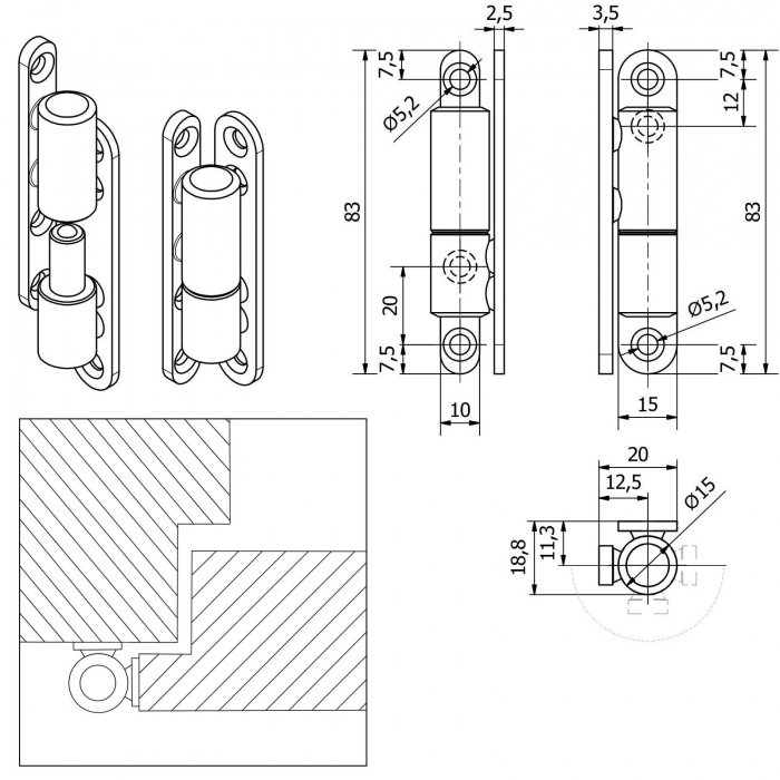 Türband Aufschraubband 15 x 83 mm