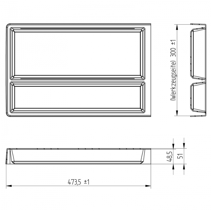 ORGA-BOX SEPARADO Individual 300 x 474 x 51 mm Schubladeneinsätze ab 40cm Schrankbreite