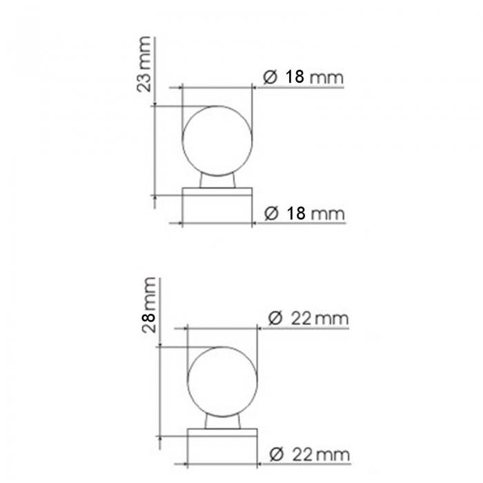 Möbelknopf K-01 Ø 18 - 22 mm